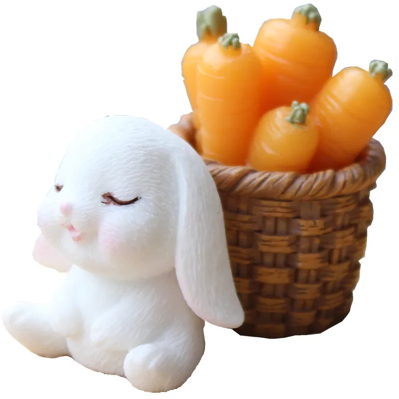 Миниатюры BAIUFOR Мультяшные фигурки животных морковь милый кролик сделай сам