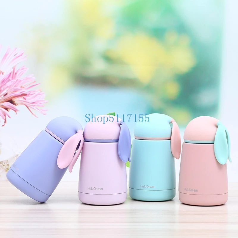 

50pcs Thermos Children Cartoon Rabbit Vacuum Flasks 300ml Double Layer Stainless Steel Mug Tea Coffee Insulation Cup Thermos