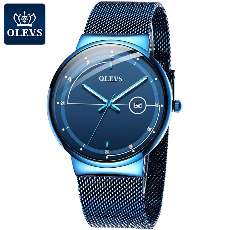 OLEVS Luxury Quartz Men Watch Stainless Steel Wristwatches Top Brand Fashion Business Sport Clock Montre Homme Relogio Masculion