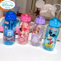 disney cartoon cup childrens plastic water cup straw cup drinking cup student portable water bottle mikey minnie mouse 450ml