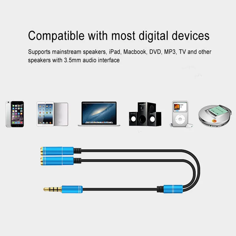 Новый кабель адаптер для наушников 3 5 мм аудио Aux штекер 2 Женский удлинитель