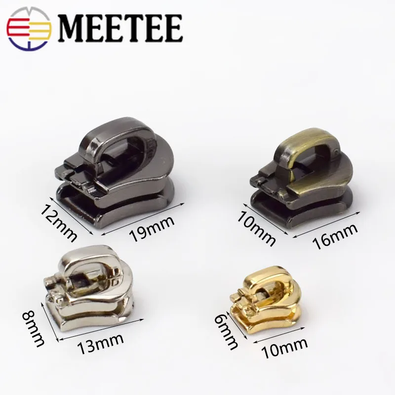 50 шт. Meetee 3#5#8#10# металлическая молния головка Потяните слайдер молния замок сумка багаж одежды DIY Ремкомплект аппаратные средства Аксессуары AP604