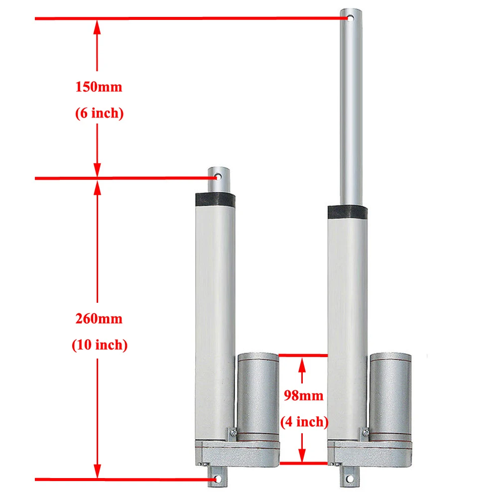 Пара 2 шт 150 мм 6 "ход 330lbs сверхмощный DC 12V линейные приводы и кронштейны