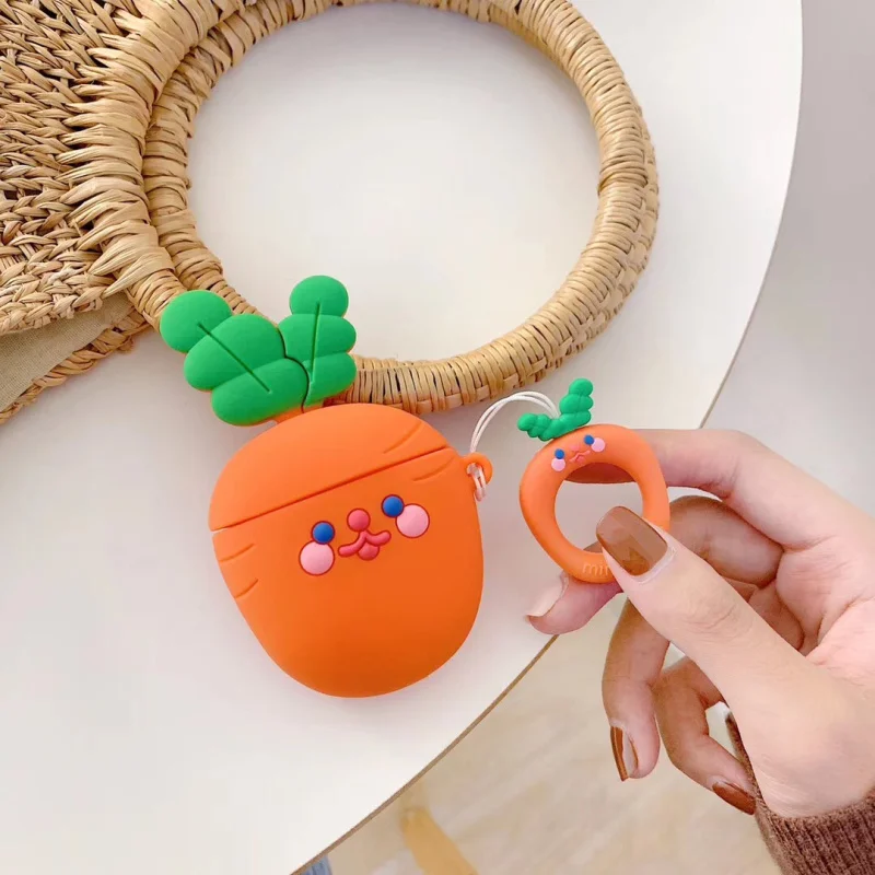 Чехол для AirPods с милым 3D рисунком авокадо, чехол для наушников Apple Airpods 2, силиконовый чехол для наушников Air pods, ремешок для наушников