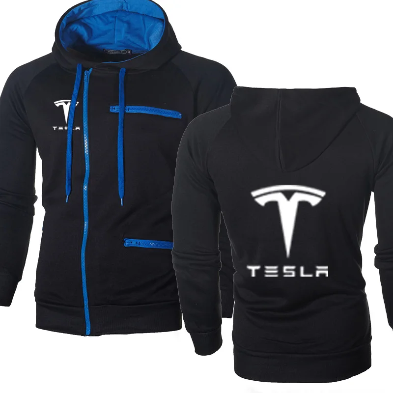 

2021 Men Jacket Tesla Car Logo Print Casual HipHop Harajuku Long Sleeve Fleece warm Hooded Sweatshirts Mens zipper Hoodies by7