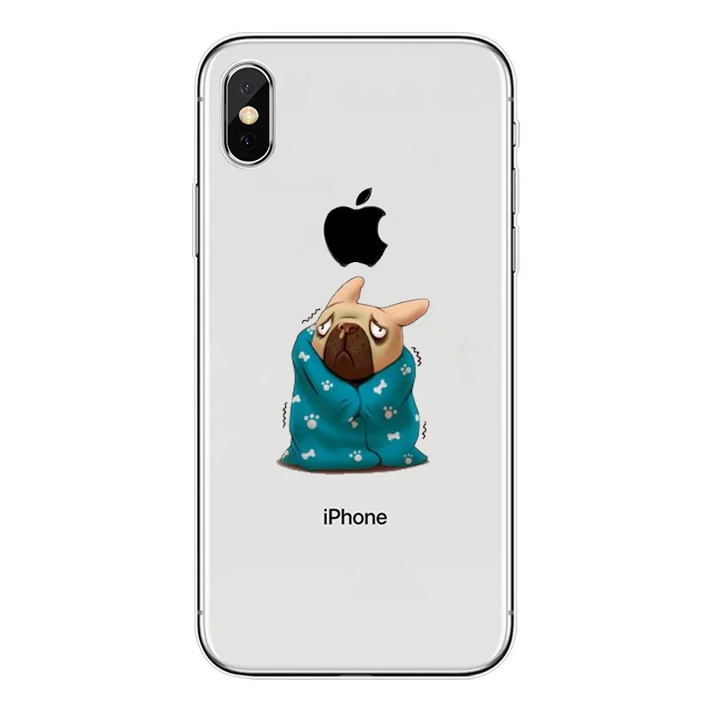 Мягкий чехол из ТПУ с изображением милого французского бульдога для iPhone 5 5S 6 6S Plus 7