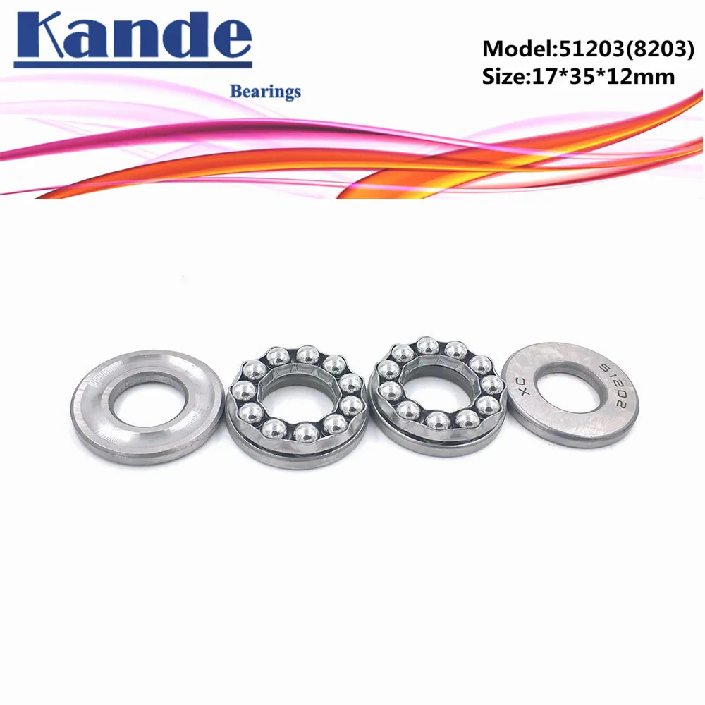 Kande 51203 8203 17x35x12 подшипник 4 шт плоский упорный шарикоподшипник Осевой Упорный |
