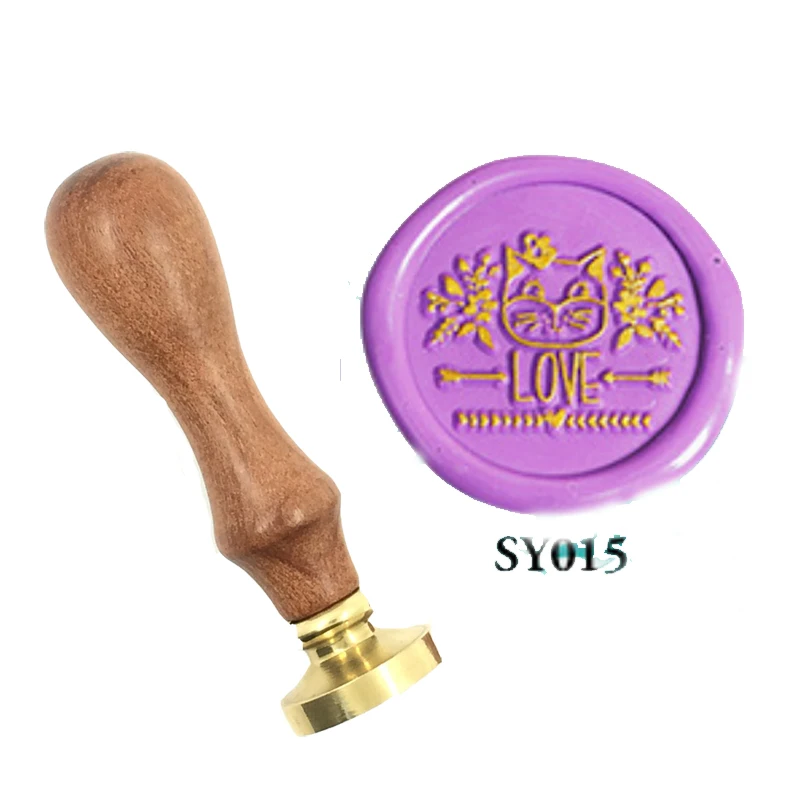 Любовь Кошка благословение слова восковое уплотнение медная латунь штамп