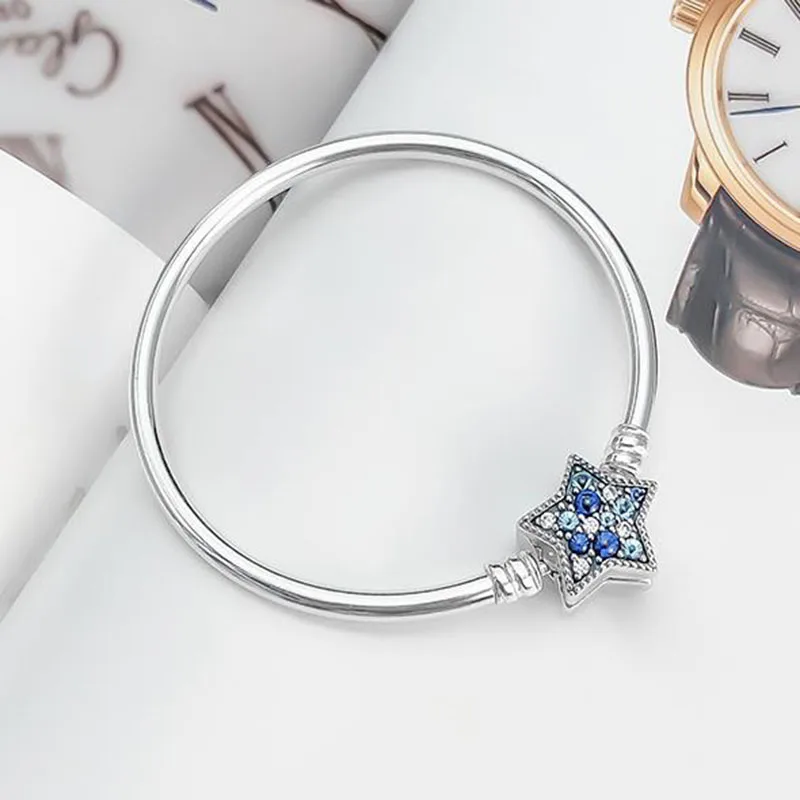 

100% 925 Sterling Silver Pan Bracelet Creative Star Pan Bracelet Fit European Charm Bracelets Women Jewelry