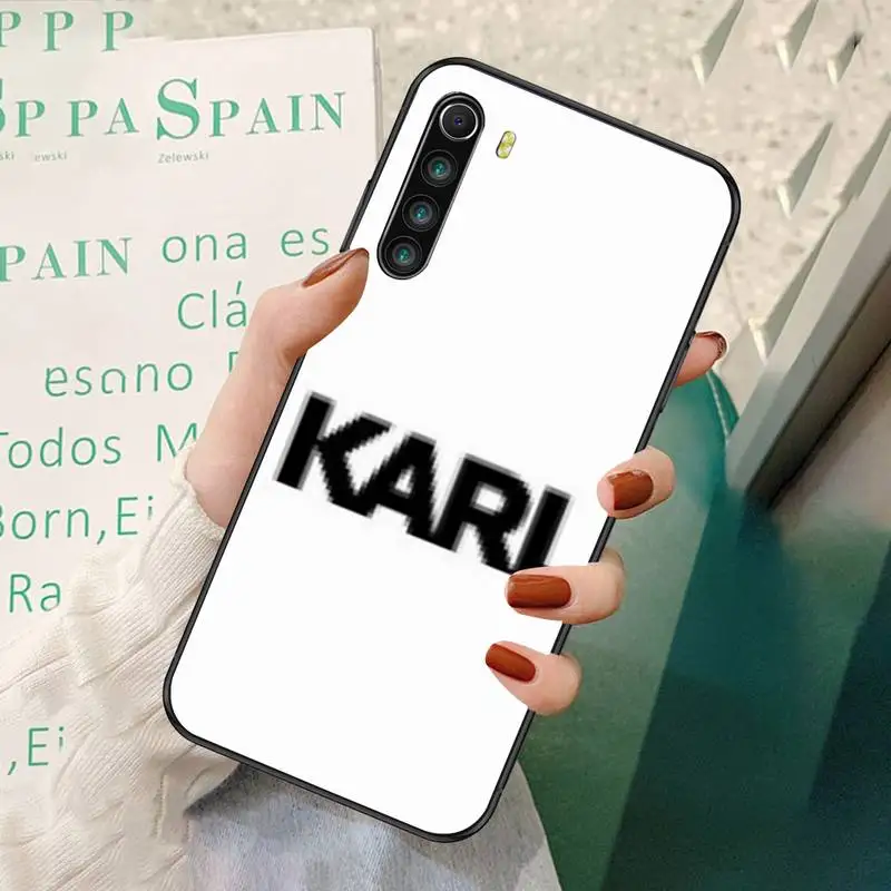 

LJHYDFCNB Fashion Brand Designer KARLs Phone Case For Redmi 7 8 9 A K20 30 Pro Note 8 9 Pro 9s