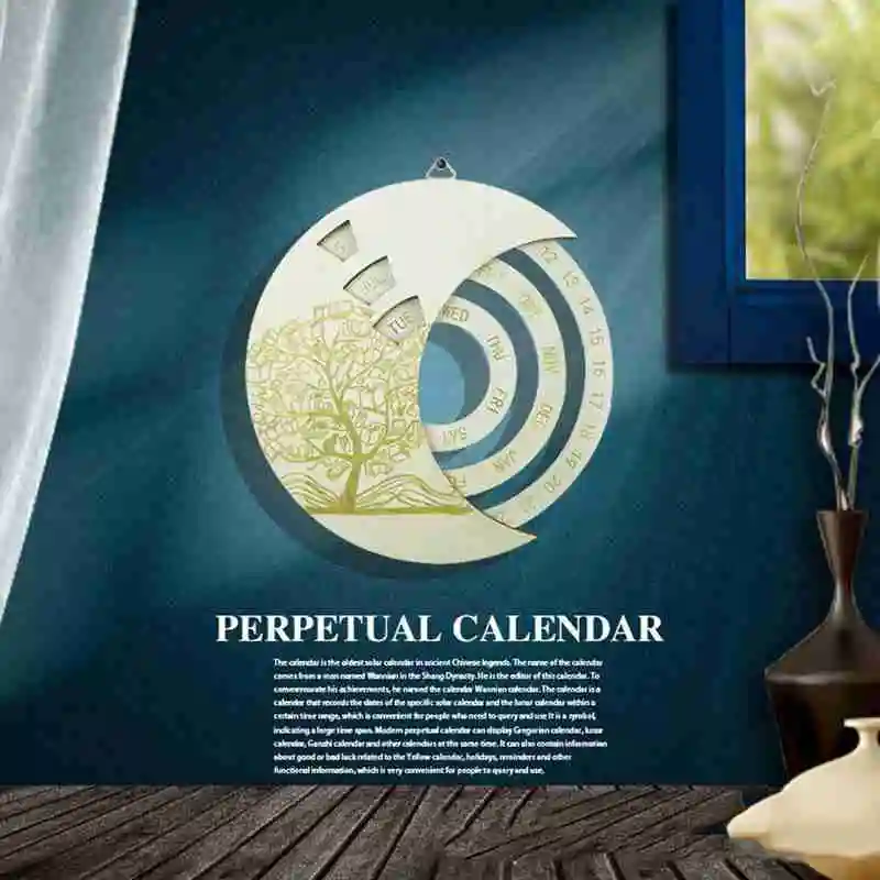 

Calendar Wooden Everlasting Perpetual Wall Hanging Crafts Decorative Xmas Gift Christmas Advent Calendars