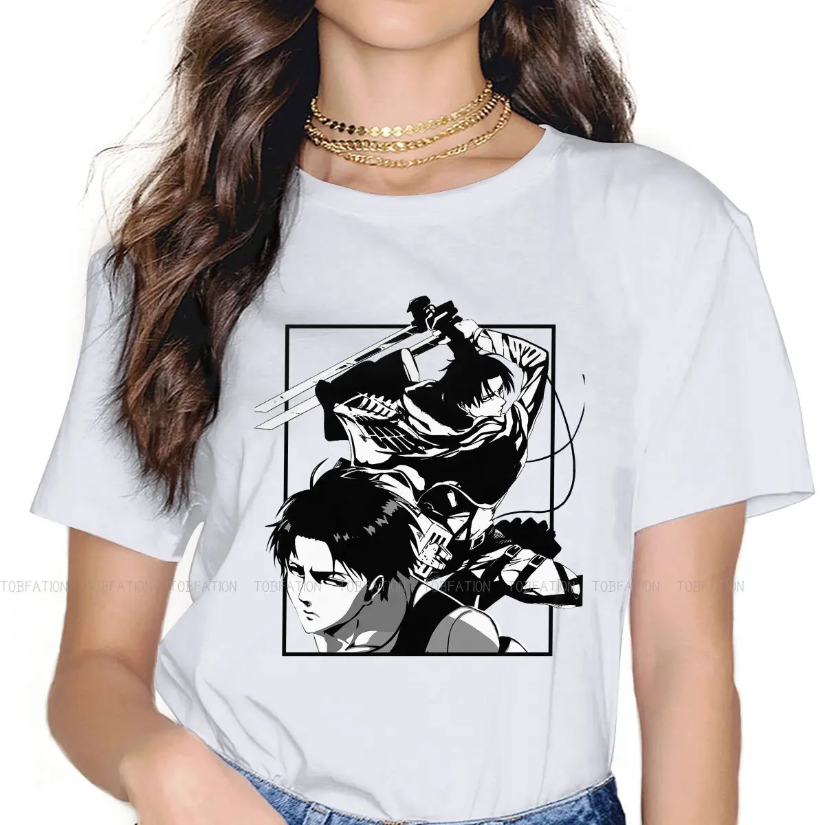 

Женские рубашки Levi с капитаном опроса, Женская винтажная одежда с рисунком «атака на Титанов», повседневные женские блузы в стиле Харадзюку