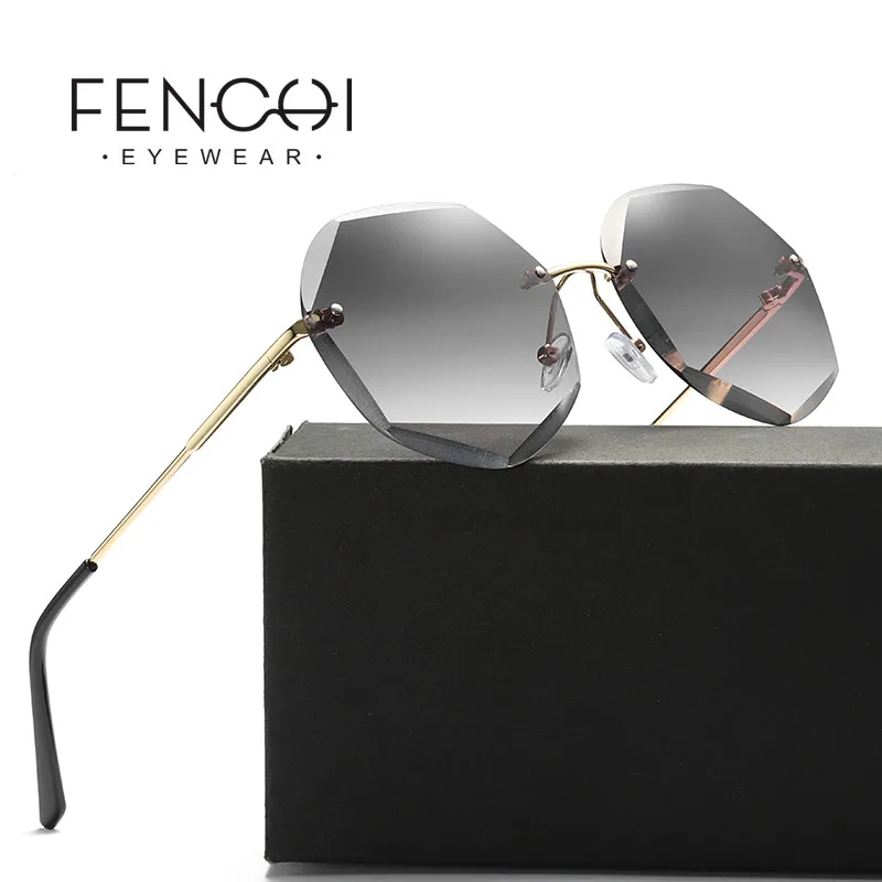 2019 винтажные розовые солнцезащитные очки без оправы Sakura женские роскошные