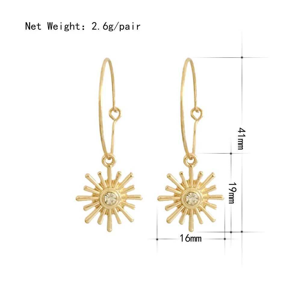 Модные серьги с золотым покрытием филигранные очаровательные прозрачным камнем