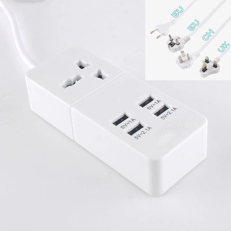 Удлинитель электрический с 2 круглыми контактами универсальный сетевой фильтр