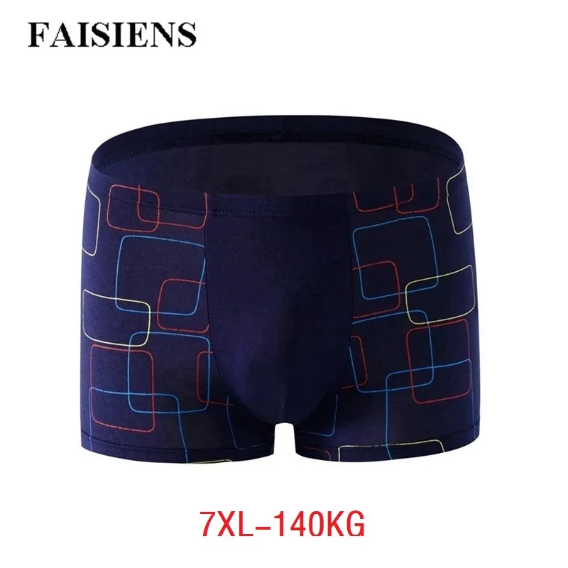 Размера плюс Для мужчин большие трусики боксеры из хлопка и обработанной вискозы
