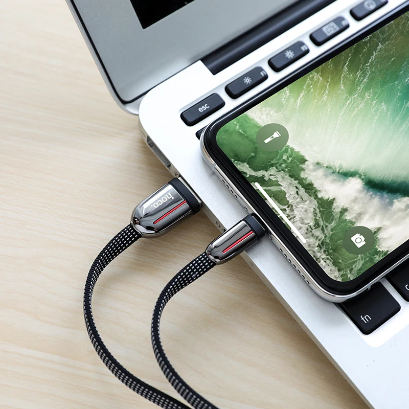 USB кабель HOCO из цинкового сплава для Apple Зарядные кабели iphone 11 Pro Max X XS XR 8 7 6s Plus