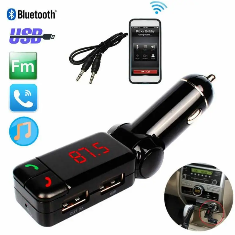Автомобильный mp3-плеер FM-передатчик беспроводной Bluetooth-комплект СВЕТОДИОДНЫЙ