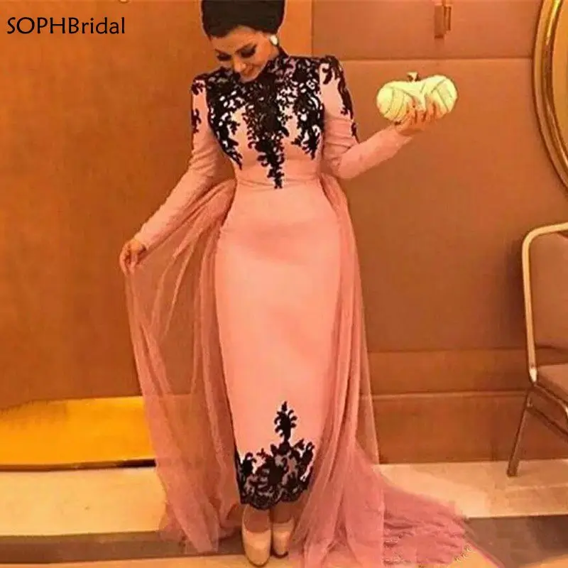 

Dubai New Arrival Muslim Evening Dresses 2021 Long Sleeves Mermaid Morocco Caftan Prom Dress Formal Party Gowns Vestidos