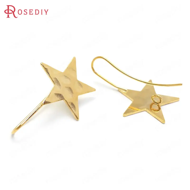 

Латунные серьги со звездами, 10 шт., 30 мм