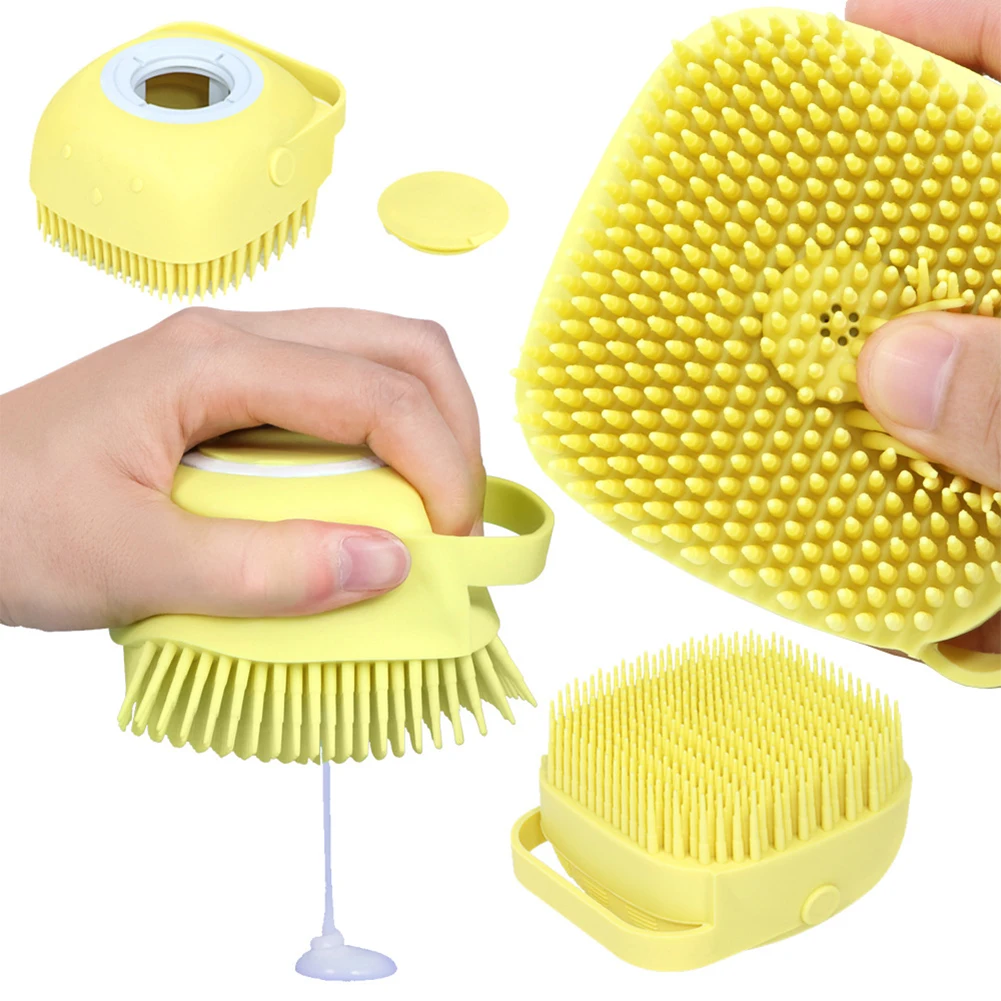 

Pet Dog Bath Brush Comb Pet SPA Massage Brush Soft Silicone Dogs Cats Shower Hair Grooming Cmob Dog Cleaning Tool Pet Supplies