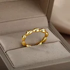 В стиле панк из бисера кольца для женщин из нержавеющей стали, золотой, геометрической формы, Круглый Регулируемые кольца для сохранения внешнего вида Рождественский подарок ювелирные изделия Bijoux Femme (украшения своими руками)