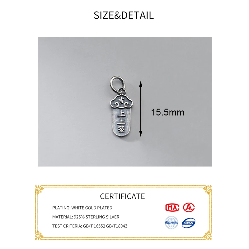 MEETSOFT Vintage 925 Sterling Silver Matte Letter Charms Special of DIY Handmade Fine Jewelry Necklace chic Accessory | Украшения и