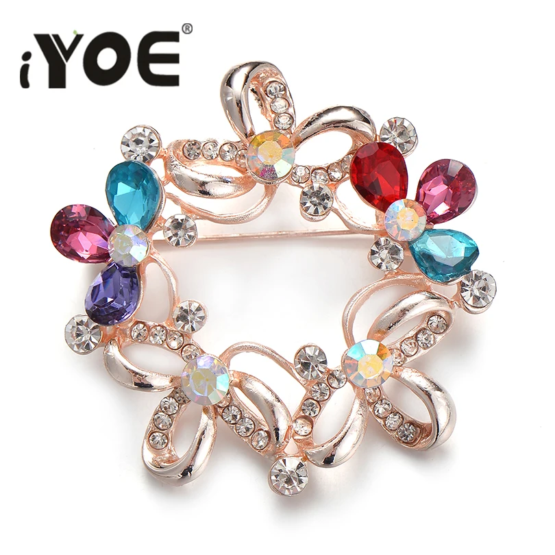 IYOE Модные Элегантные Броши в виде цветка для женщин женские свадебные ювелирные