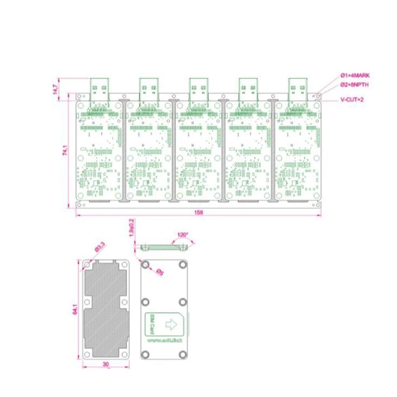 

Mini-PCIe To USB2.0 Adatper for 3G/4G/5G/LTE WWAN Card with SIM Dual Card Slot High Speed MPCIE To USB 2.0 Riser Card