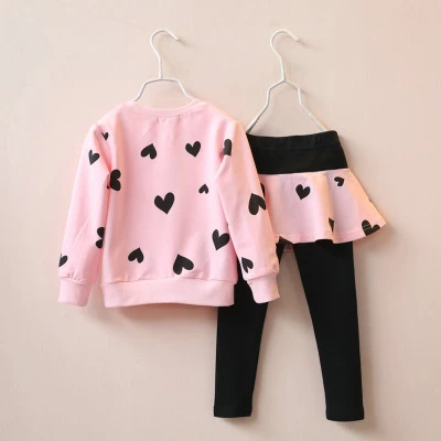 Весенне-осенние комплекты одежды для девочек новые модные детские хлопковые