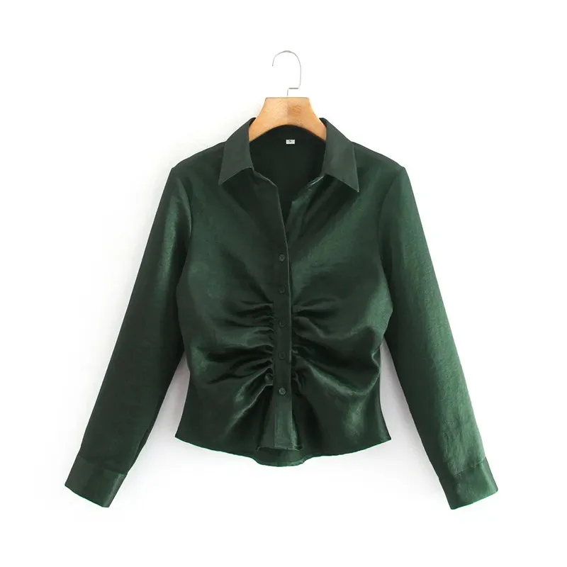 Женская блузка с воротником-стойкой на пуговицах | одежда