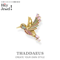pendants golden colourful hummingbird2021 summer new jewelry 925 sterling silver accessorie lightness elegance gift for women