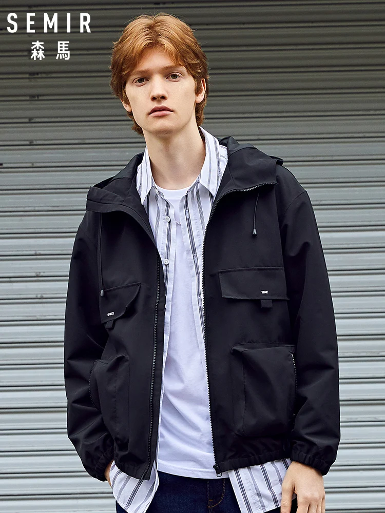 Куртка SEMIR мужская с капюшоном модная свободная повседневная верхняя одежда