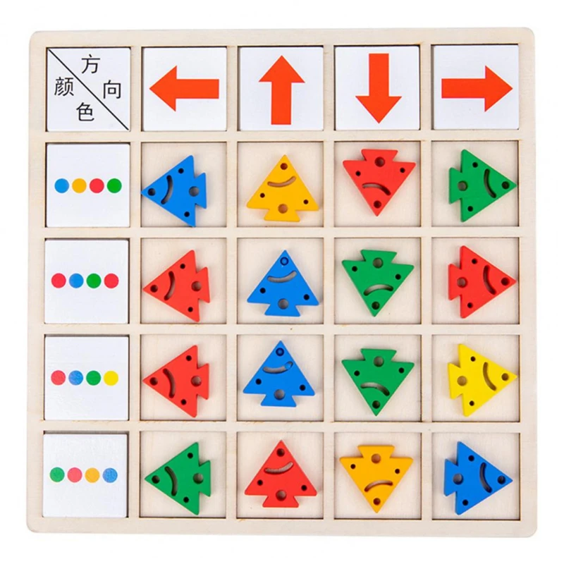 

1 Set Hand-eye Coordination Arrow Blocks Direction Cognition Colorful Sturdy Wooden Color Arrow Building Blocks For Education