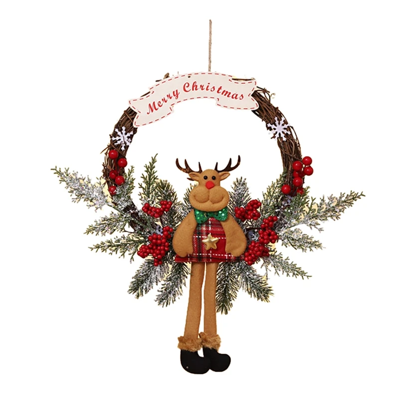 

Artificial Christmas Wreath for Front Door Wall Window Farmhouse Home Decoration