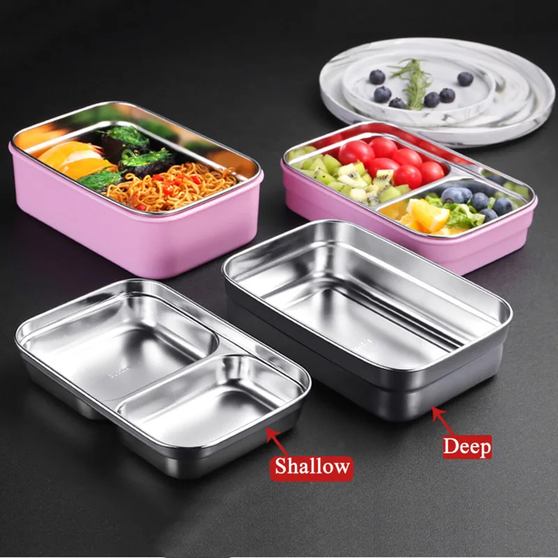 GURET прочный Ланч бокс из нержавеющей стали двухслойный пищевой контейнер