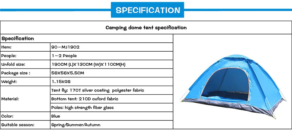 MYJ 2 человек автоматическое открывание всплывающая палатка хорошее качество 170T анти-УФ Защита солнечные укрытия кабина синий тент