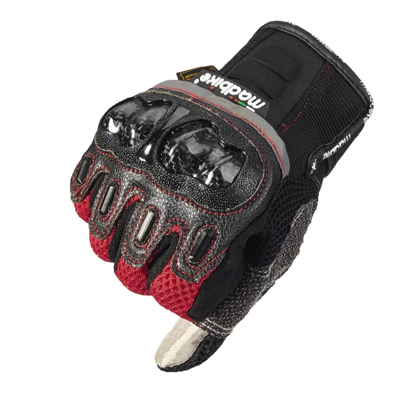 Motorcycle Gloves Leather Touch Screen Breathable Carbon Fiber Protective Gloves Guantes Moto Motocross Racing Gants Glove
