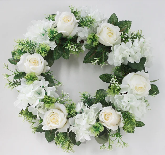 

Wedding Front Door Artificial Flower Wreath With Green Leaves Door Wreath Wall Home Decor