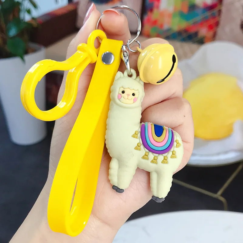 

Lovely Alpaca Car Keychains Pendant Cartoon Car Keyring Creative Bag Pendant Decorated With Women's Car Keychain Small Gift Cute