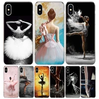 ballet dancer watercolor silicon call phone case for apple iphone 11 13 pro max 12 mini 7 plus 6 x xr xs 8 6s se 5s cover bag