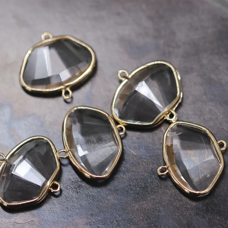 4 шт. медная окантовка kc позолоченный брезентовый прозрачный стеклянный кристалл