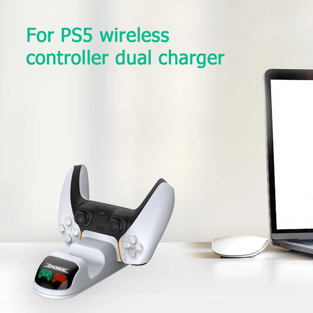 

Cooling Fan Dual Controller Charger Dual Gamepad Charger Cradle for Sony PS5 Wireless Controller Charging Station