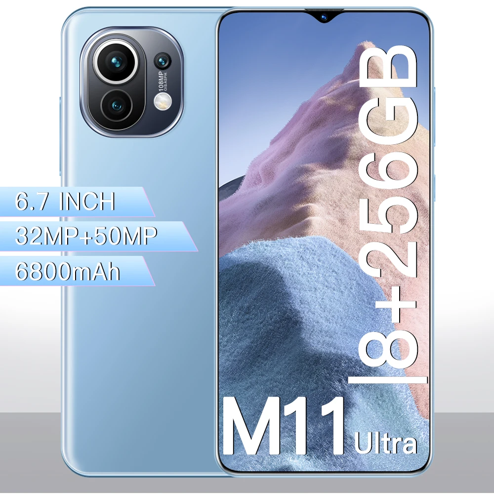 

XIOA M11 Ultra 6.7inch 5G Smartphones Global Version 16GB+512GB ROM Qualcomm 888 Dual SIM 6800Mah Face ID Smart Phone Android11