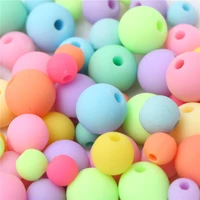 6810mm matte acrylic hole beads acrylic candy color bracelet necklace accessories loose beads for diy jewelry making findings