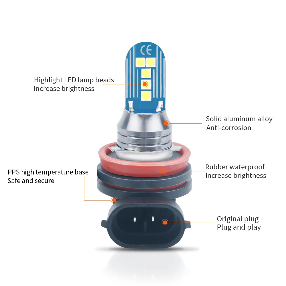 1Pcs H4 H8 H11 H7 9005 9006 Lemon Green White Fog Light Bulb Car Headlight Driving Running Front Lamps 3030 LED 10 SMD DC 12V | Автомобили