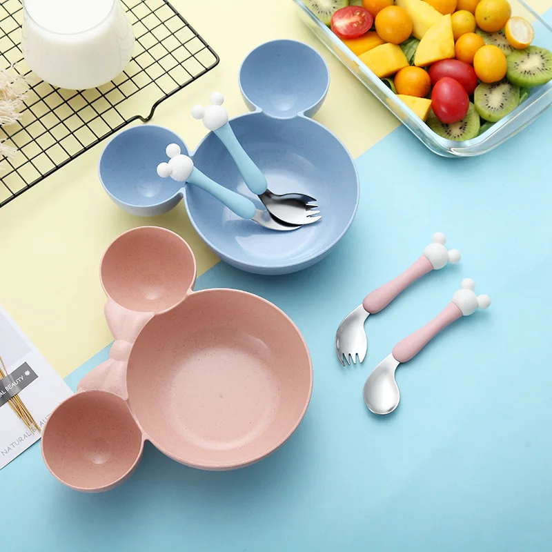 Ложка для новорожденного ребенка из полипропилена вилка милые Мультяшные