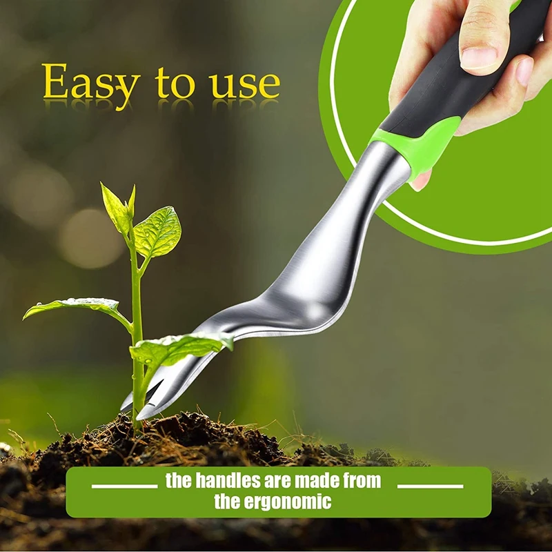 

2 Pack Hand Weeder Tool Garden Weeding Removal Gardening Weed Puller With Ergonomic Handle For Lawn Farmland Transplant