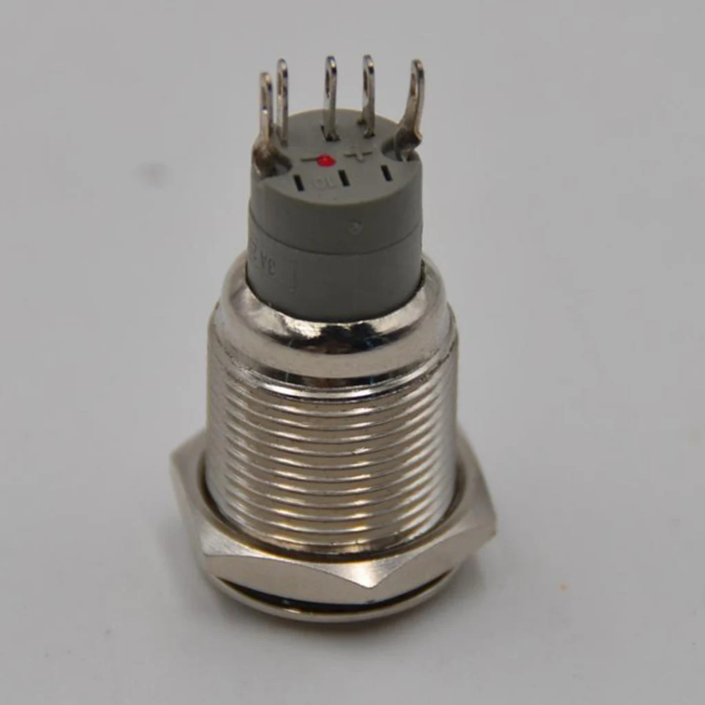 

MagiDeal 16mm Universal Red LED Emergency Hazard Push Button on/Off Switch Relay