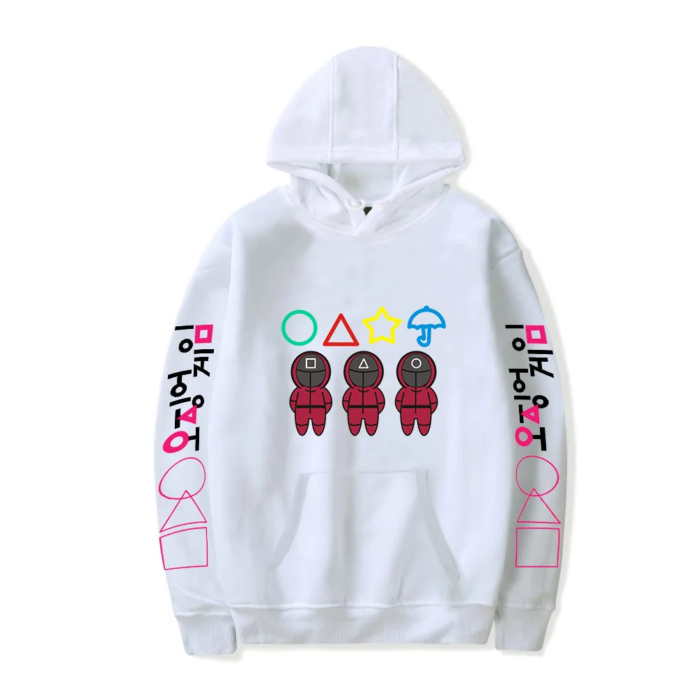 

Korean Squid Game Hoodie Men Women Streetwear Unisex Tops Pullovers Harajuku Sweatshirt Autumn Cosplay Black Outwear tops